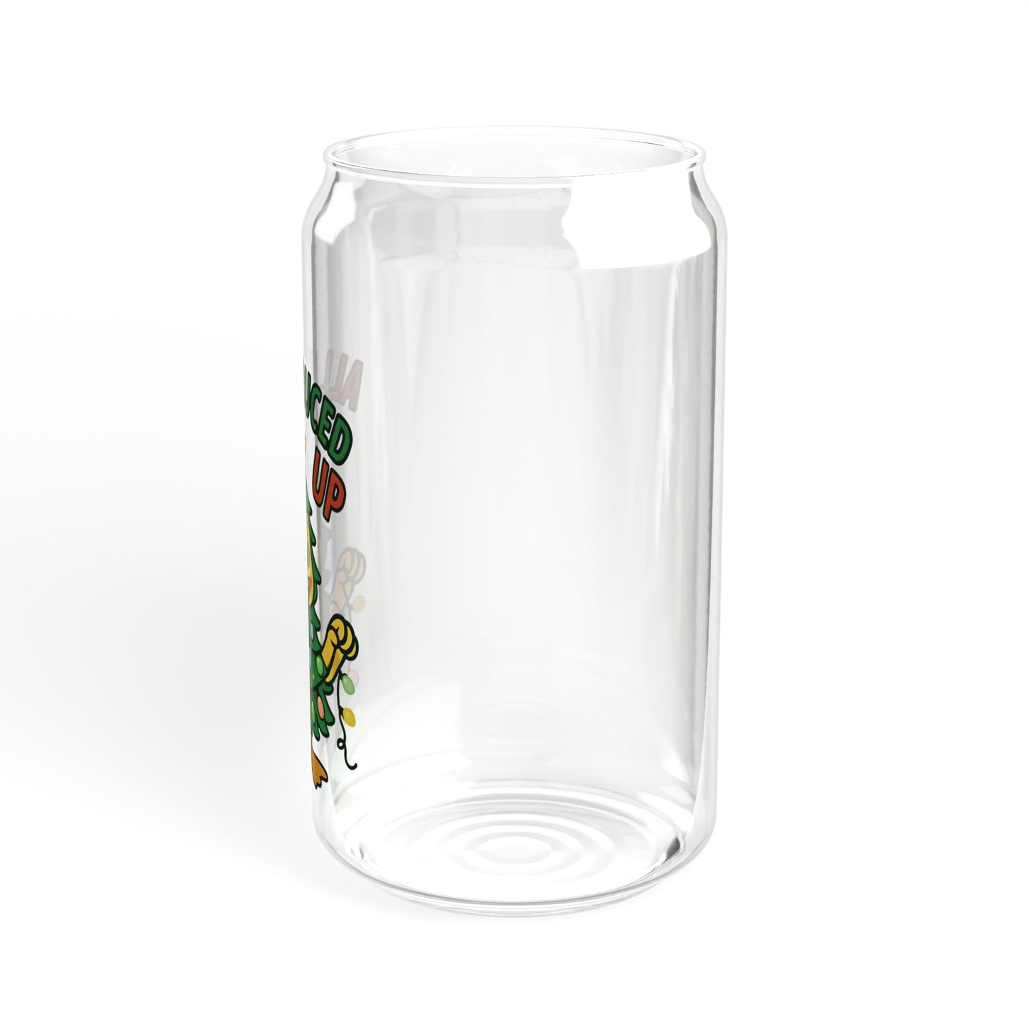 Spruced Up Christmas Sipper Glass, Holiday Mug, Eco-Friendly Glass, Perfect Gift for Friends, Winter Decor, Festive Drinking Cup, Christmas