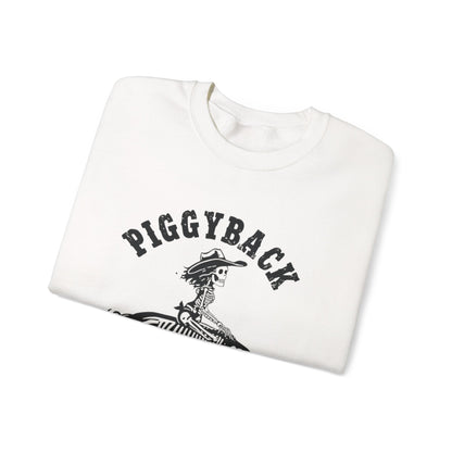 Piggyback Ride Sweatshirt, Cozy Gift for Friends, Halloween, Farmhouse Décor, Unisex Apparel, Fun-Loving Souls