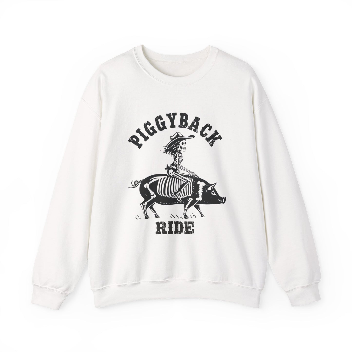Piggyback Ride Sweatshirt, Cozy Gift for Friends, Halloween, Farmhouse Décor, Unisex Apparel, Fun-Loving Souls