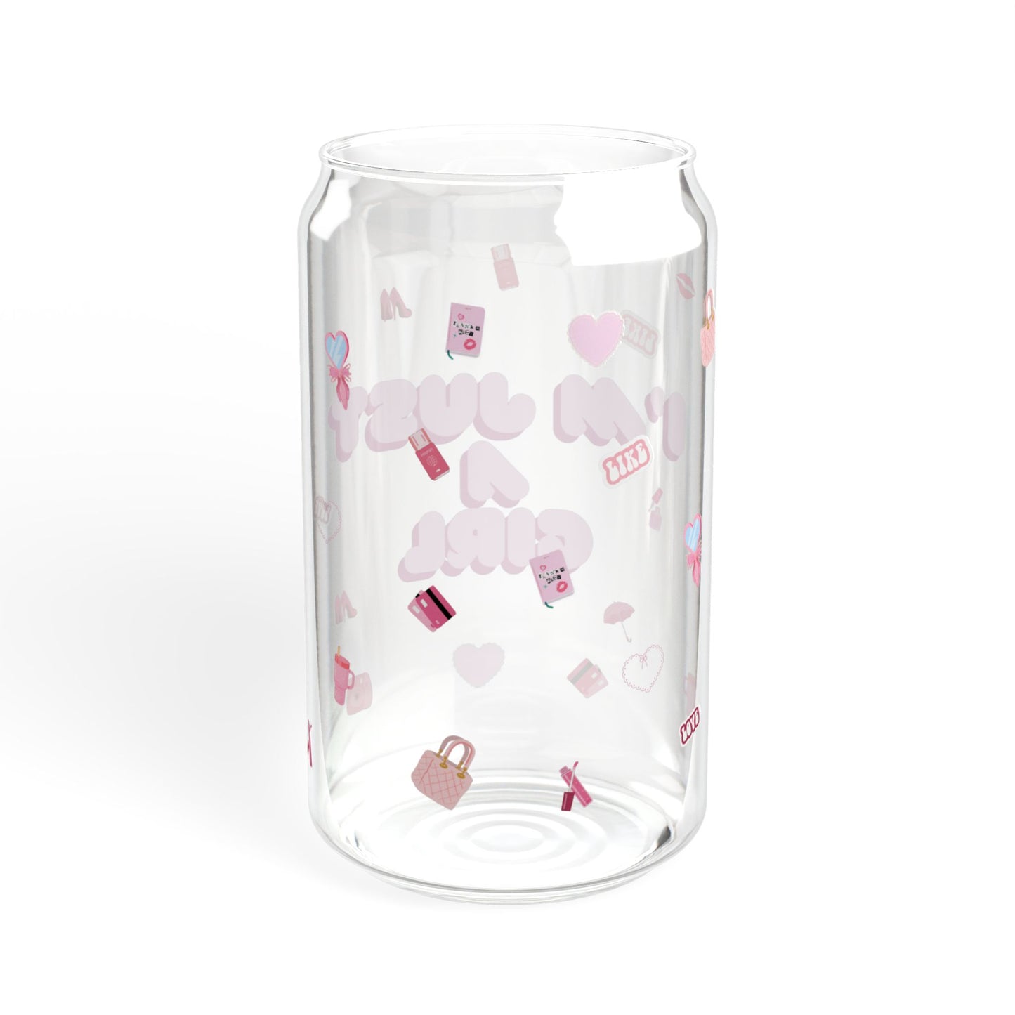 Sipper Glass - I'm Just A Girl, Funny Wine Tumbler, Stemless Wine Glass, Wine Lover Gift, Sarcastic Drinking Glass, Girls Night Out Decor