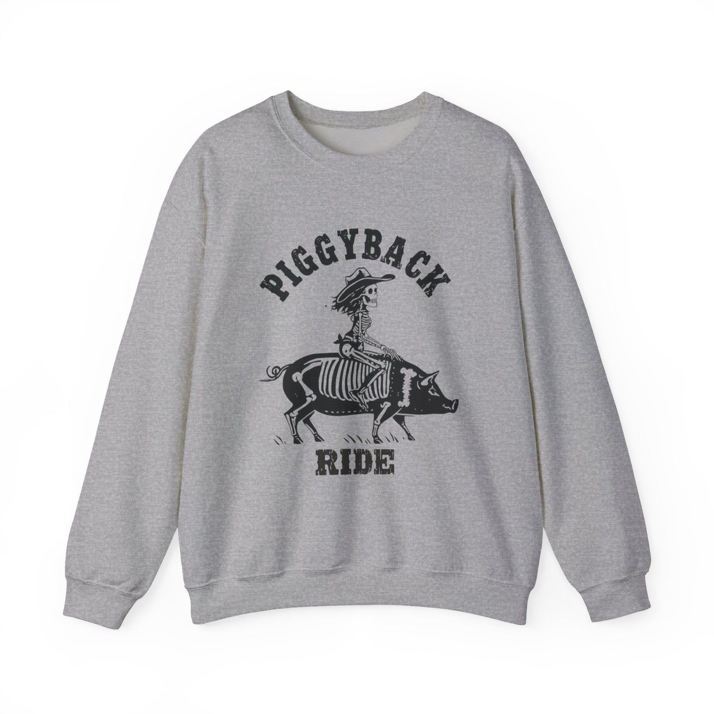Piggyback Ride Sweatshirt, Cozy Gift for Friends, Halloween, Farmhouse Décor, Unisex Apparel, Fun-Loving Souls