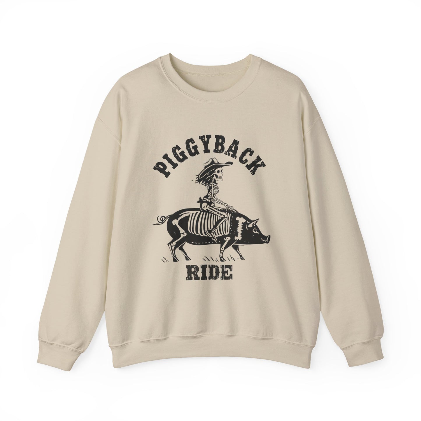 Piggyback Ride Sweatshirt, Cozy Gift for Friends, Halloween, Farmhouse Décor, Unisex Apparel, Fun-Loving Souls