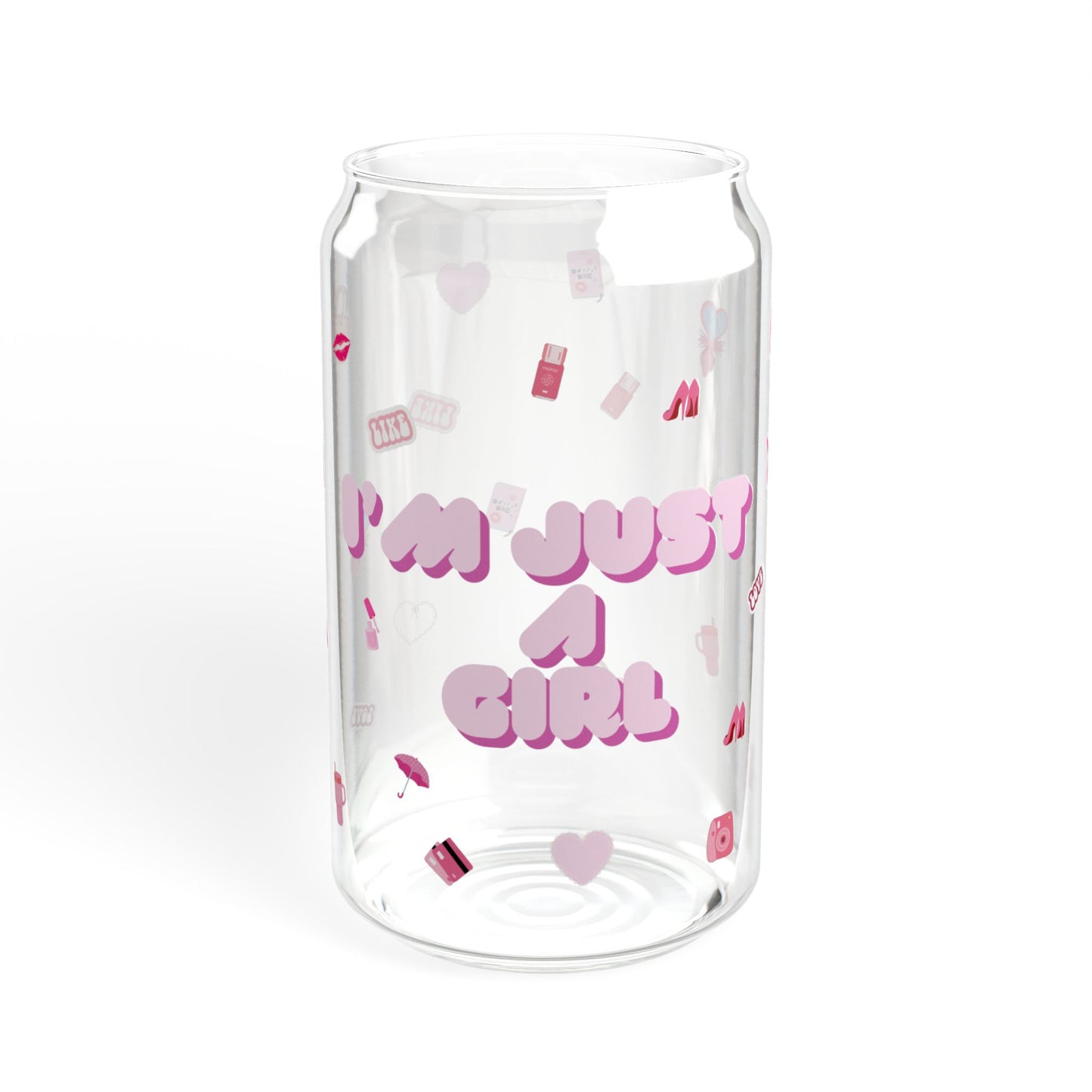 Sipper Glass - I'm Just A Girl, Funny Wine Tumbler, Stemless Wine Glass, Wine Lover Gift, Sarcastic Drinking Glass, Girls Night Out Decor