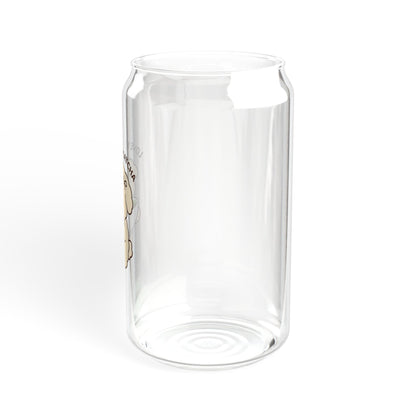 Cute Bear Sipper Glass, 16oz - Ideal for Kids and Adults, Eco-Friendly Drinkware, Perfect for Gifts, Home Decor, Durable, BPA-Free, Matcha