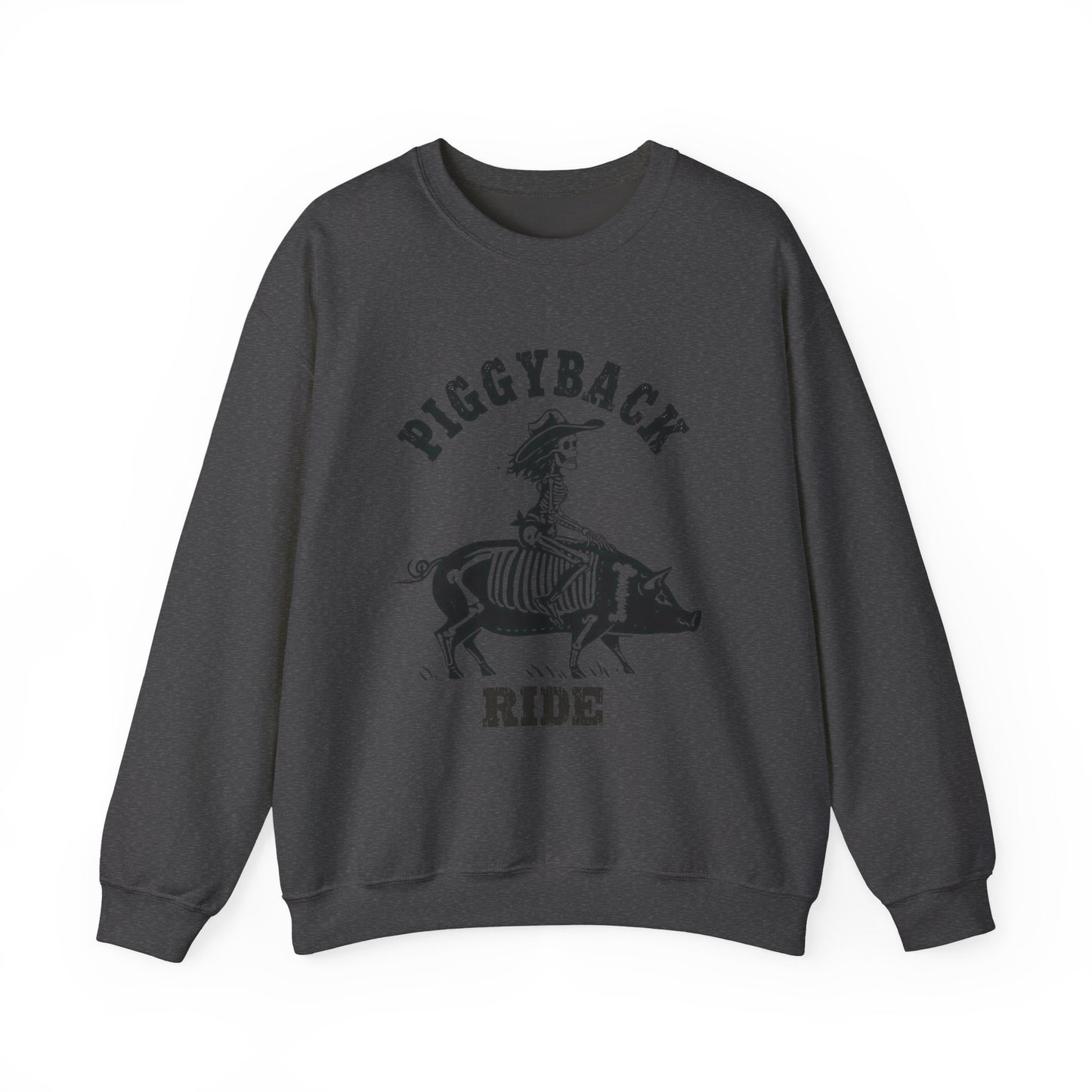 Piggyback Ride Sweatshirt, Cozy Gift for Friends, Halloween, Farmhouse Décor, Unisex Apparel, Fun-Loving Souls