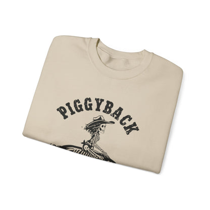 Piggyback Ride Sweatshirt, Cozy Gift for Friends, Halloween, Farmhouse Décor, Unisex Apparel, Fun-Loving Souls