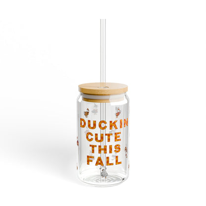 Duckin Cute This Fall Glass Cup Autumn Drinkware for Halloween