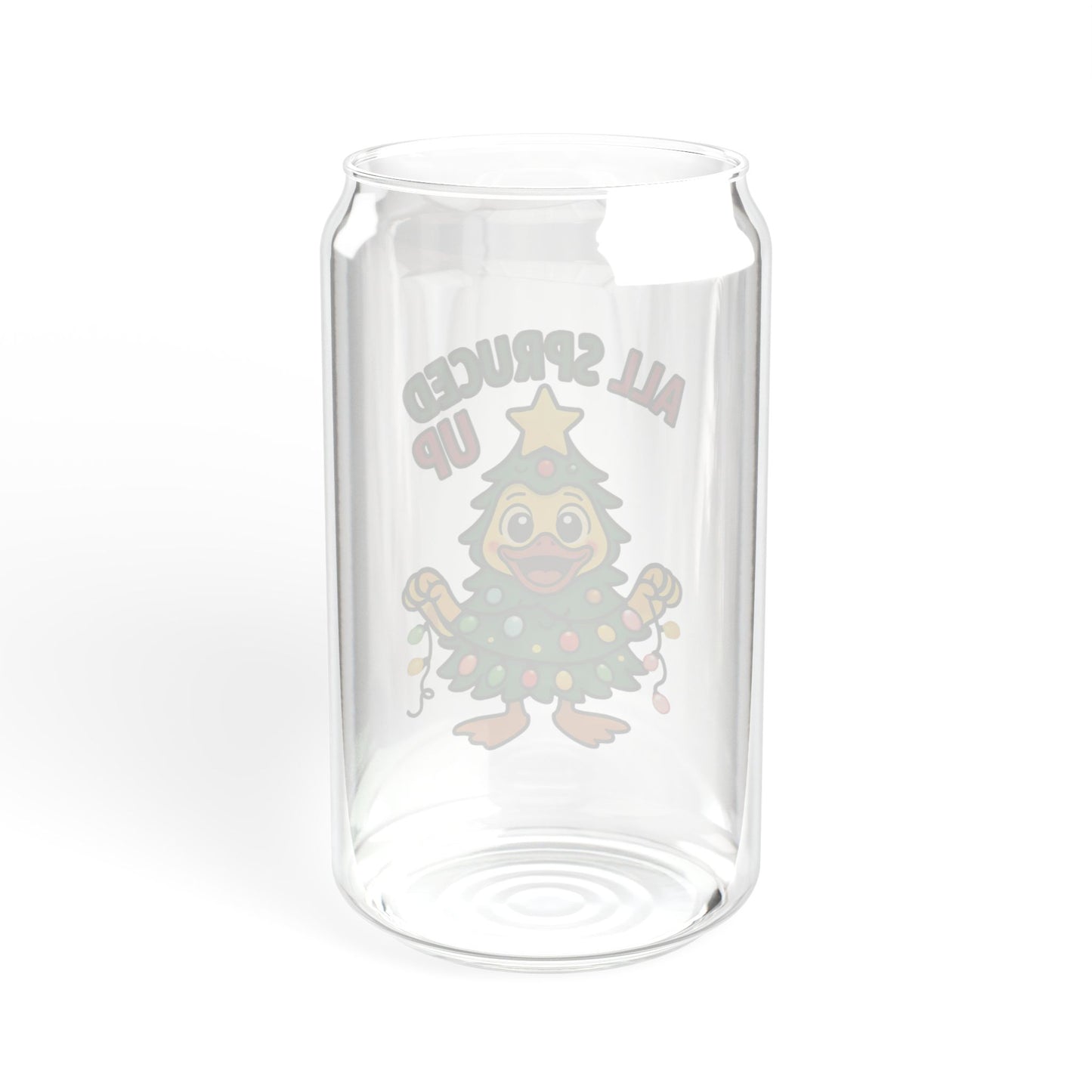 Spruced Up Christmas Sipper Glass, Holiday Mug, Eco-Friendly Glass, Perfect Gift for Friends, Winter Decor, Festive Drinking Cup, Christmas