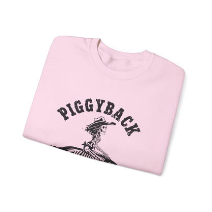 Piggyback Ride Sweatshirt, Cozy Gift for Friends, Halloween, Farmhouse Décor, Unisex Apparel, Fun-Loving Souls