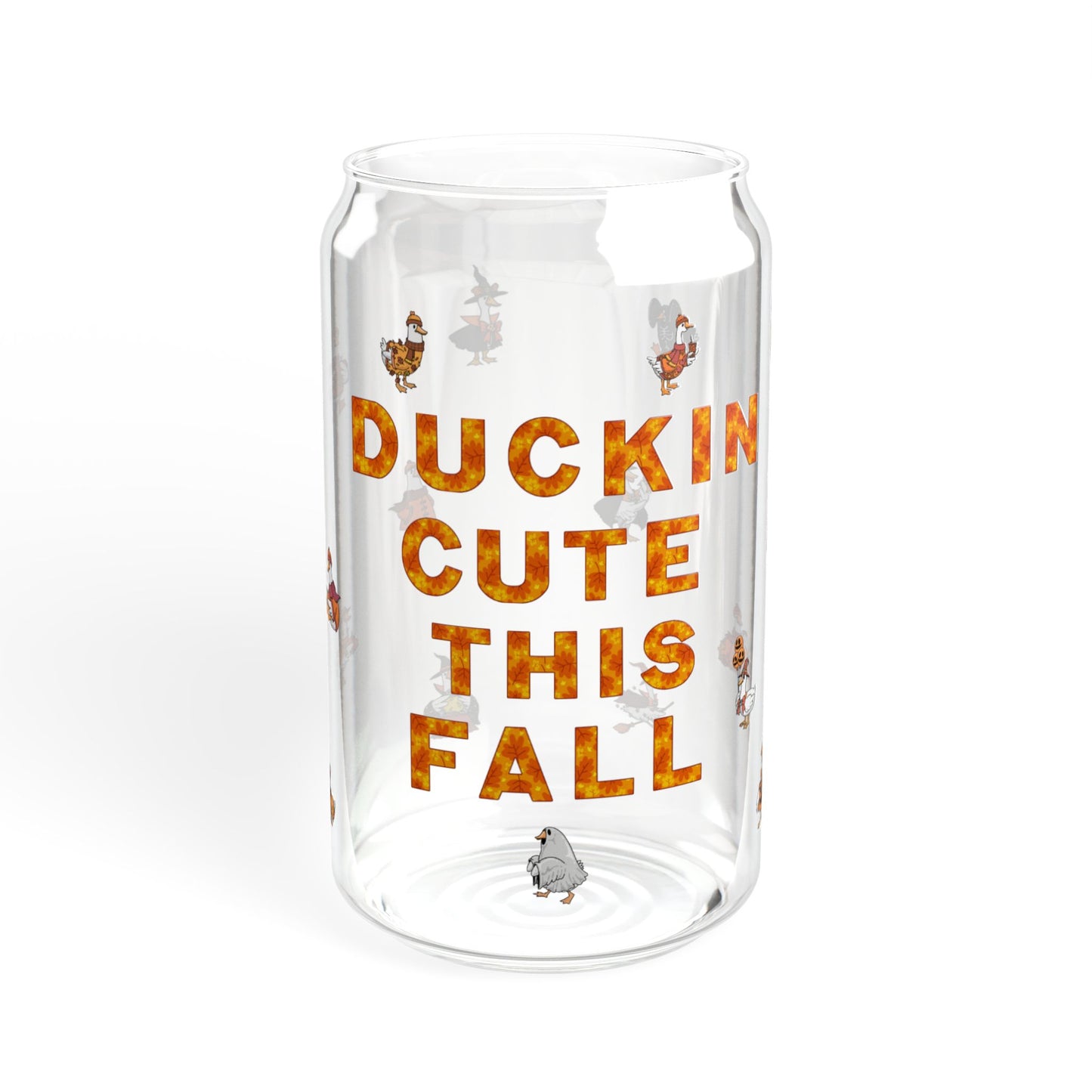 Duckin Cute This Fall Glass Cup Autumn Drinkware for Halloween
