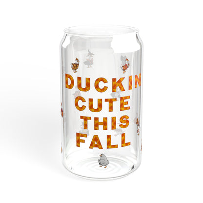 Duckin Cute This Fall Glass Cup Autumn Drinkware for Halloween