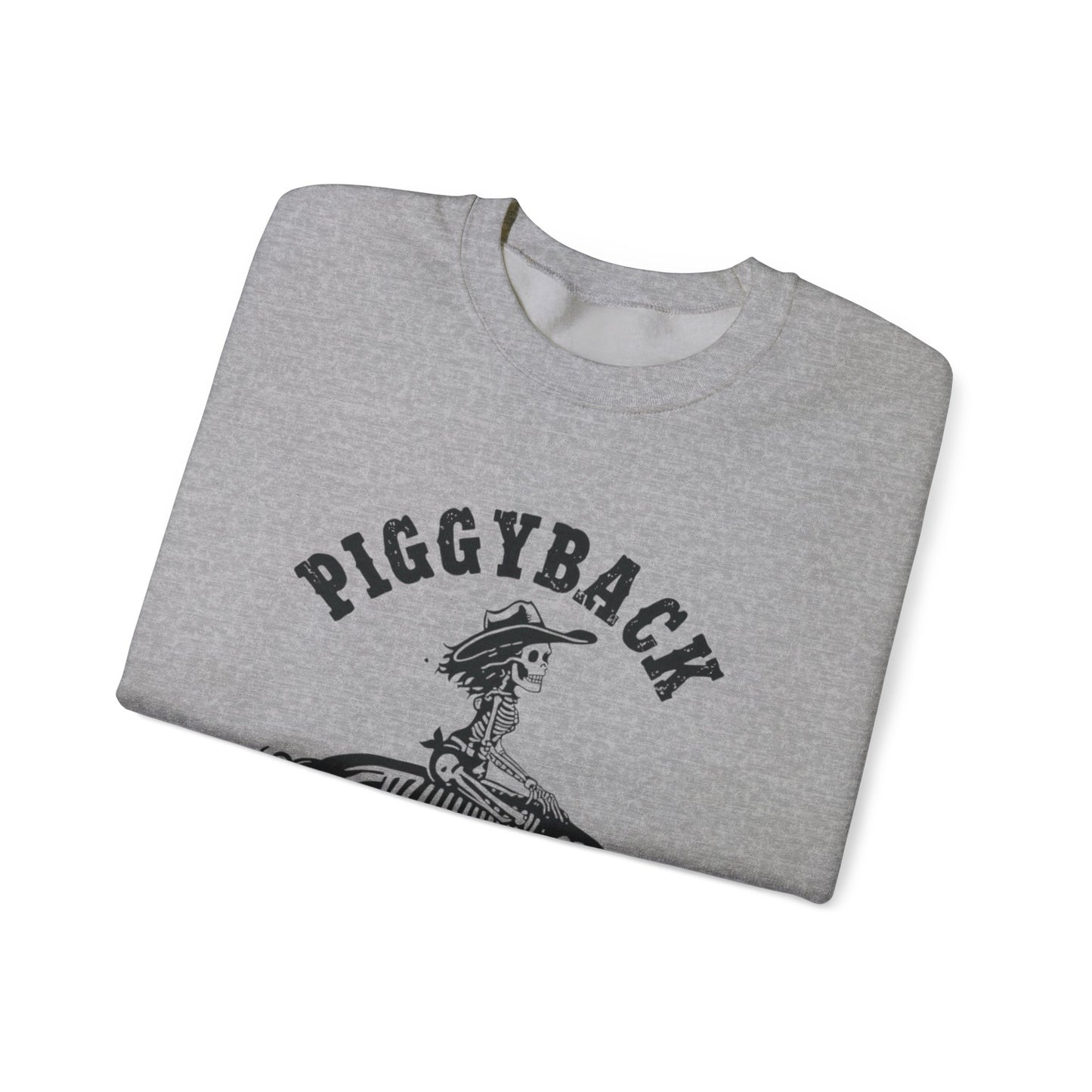 Piggyback Ride Sweatshirt, Cozy Gift for Friends, Halloween, Farmhouse Décor, Unisex Apparel, Fun-Loving Souls